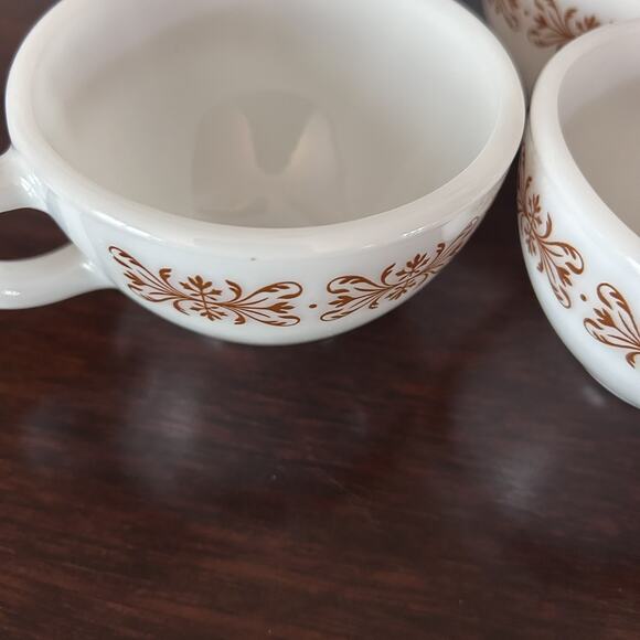 Set 4 Pyrex Copper Filigree by Corning Butterfly Tableware 70's Cups - Picture 4 of 5
